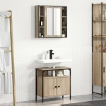 vidaXL Set de 2 dulapuri pentru baie din stejar din lemn ingineresc vidaXL Set de 2 dulapuri pentru baie din stejar din lemn ingineresc