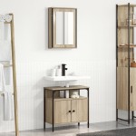vidaXL Set de dulapuri pentru baie 2 Piese Stejar Sonoma Lemn Prelucrat vidaXL Set de dulapuri pentru baie 2 Piese Stejar Sonoma Lemn Prelucrat