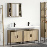 vidaXL Set mobilier baie 3 piese Stejar Sonoma Lemn prelucrat vidaXL Set mobilier baie 3 piese Stejar Sonoma Lemn prelucrat
