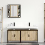 vidaXL Set mobilier baie 3 piese Stejar Sonoma Lemn prelucrat vidaXL Set mobilier baie 3 piese Stejar Sonoma Lemn prelucrat