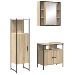vidaXL Set Mobilier Baie pe 3 Piese din Lemn Inginerizat Stejar Deschis vidaXL Set Mobilier Baie pe 3 Piese din Lemn Inginerizat Stejar Deschis
