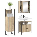 vidaXL Set Mobilier Baie pe 3 Piese din Lemn Inginerizat Stejar Deschis vidaXL Set Mobilier Baie pe 3 Piese din Lemn Inginerizat Stejar Deschis