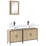 vidaXL Set de mobilier pentru baie din lemn ingineresc Sonoma Oak vidaXL Set de mobilier pentru baie din lemn ingineresc Sonoma Oak