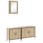 vidaXL Set de mobilier pentru baie din lemn ingineresc Sonoma Oak vidaXL Set de mobilier pentru baie din lemn ingineresc Sonoma Oak