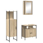 vidaXL Set de mobilier pentru baie 3 pcs Maro 33 x 33 x 120.5 cm