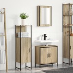 vidaXL Set Mobilier Baie din 3 Piese Stejar Lemn Ingineresc vidaXL Set Mobilier Baie din 3 Piese Stejar Lemn Ingineresc