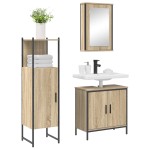 vidaXL Set Mobilier Baie din 3 Piese Stejar Lemn Ingineresc vidaXL Set Mobilier Baie din 3 Piese Stejar Lemn Ingineresc