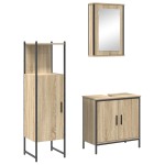 vidaXL Set Mobilier Baie din 3 Piese Stejar Lemn Ingineresc vidaXL Set Mobilier Baie din 3 Piese Stejar Lemn Ingineresc