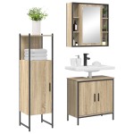 vidaXL Set de mobilier pentru baie cu raft 3 pcs Maro 60 x 30 x 60 cm