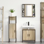 vidaXL Set de mobilier pentru baie cu raft 3 pcs Maro 60 x 30 x 60 cm