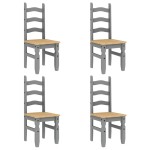 vidaXL Set de sufragerie din 5 piese Panama din lemn masiv de pin gri vidaXL Set de sufragerie din 5 piese Panama din lemn masiv de pin gri