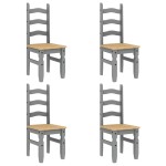 vidaXL Set de sufragerie din 5 piese Panama din lemn masiv de pin gri vidaXL Set de sufragerie din 5 piese Panama din lemn masiv de pin gri