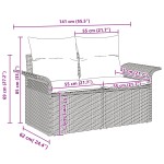 vidaXL Set de canapele pentru grădină 3 pcs Negru 196 x 62 x 85cm