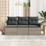 vidaXL Set de canapele pentru grădină 3 pcs Gri 196 x 62 x 85cm