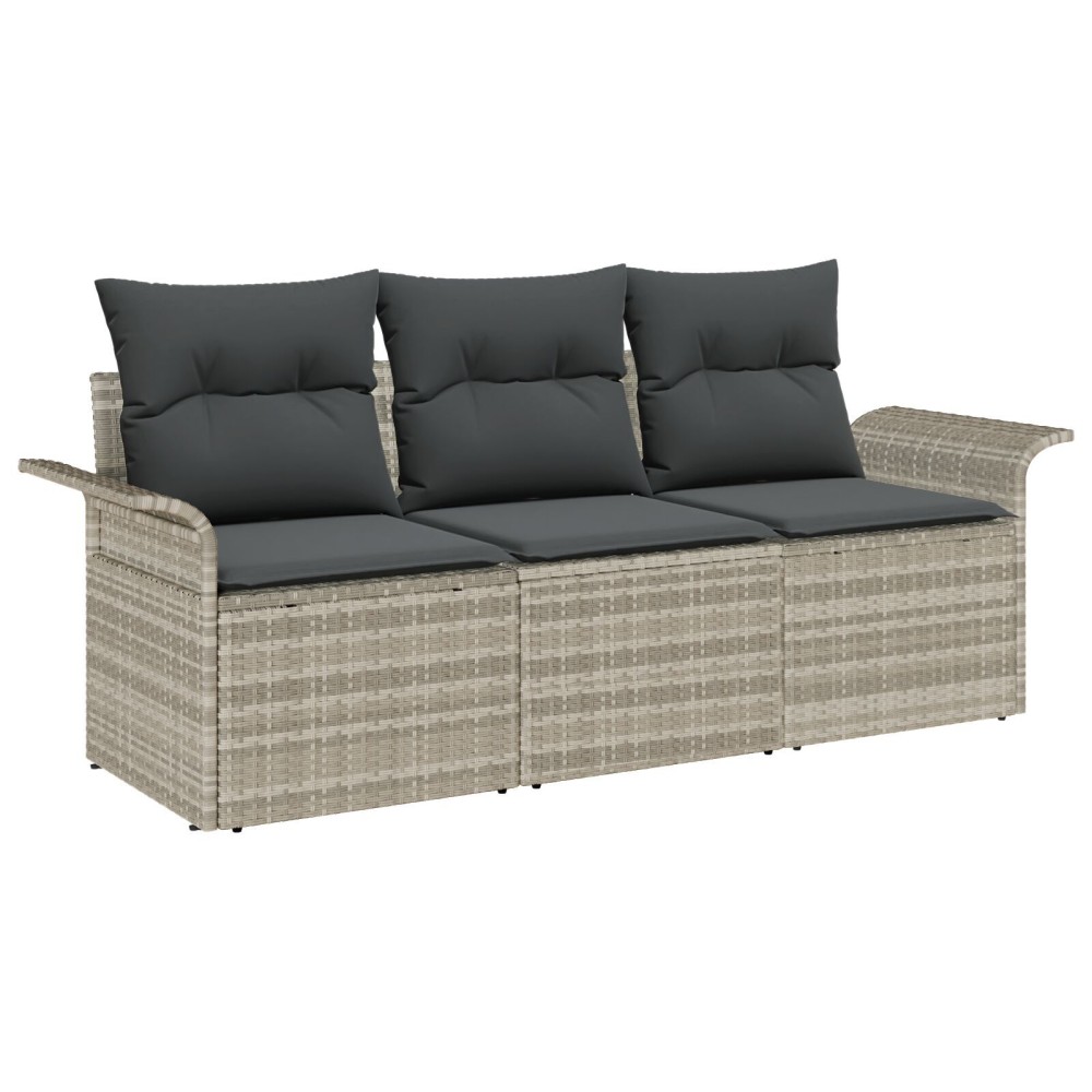 vidaXL Set de canapele pentru grădină 3 pcs Gri 196 x 62 x 85cm