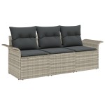 vidaXL Set de canapele pentru grădină 3 pcs Gri 196 x 62 x 85cm