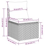 vidaXL Set de canapele pentru grădină 3 pcs Negru 196 x 62 x 85cm