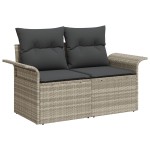 vidaXL Set Sofa Grădină 9 Piese cu Perne Gri Deschis Ratan Poli