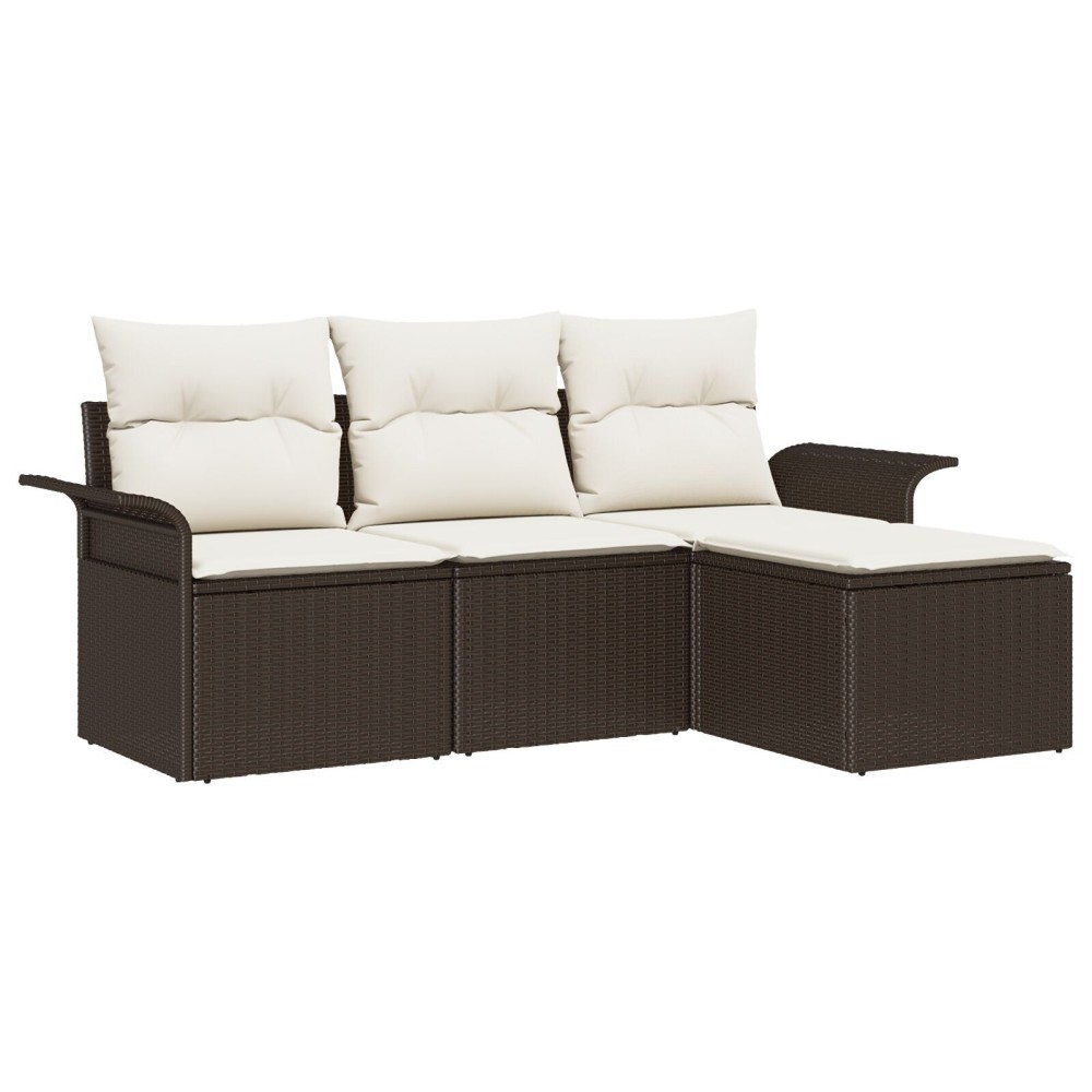 vidaXL Set de canapele pentru grădină 4 pcs Maro 55 x 55 x 37cm