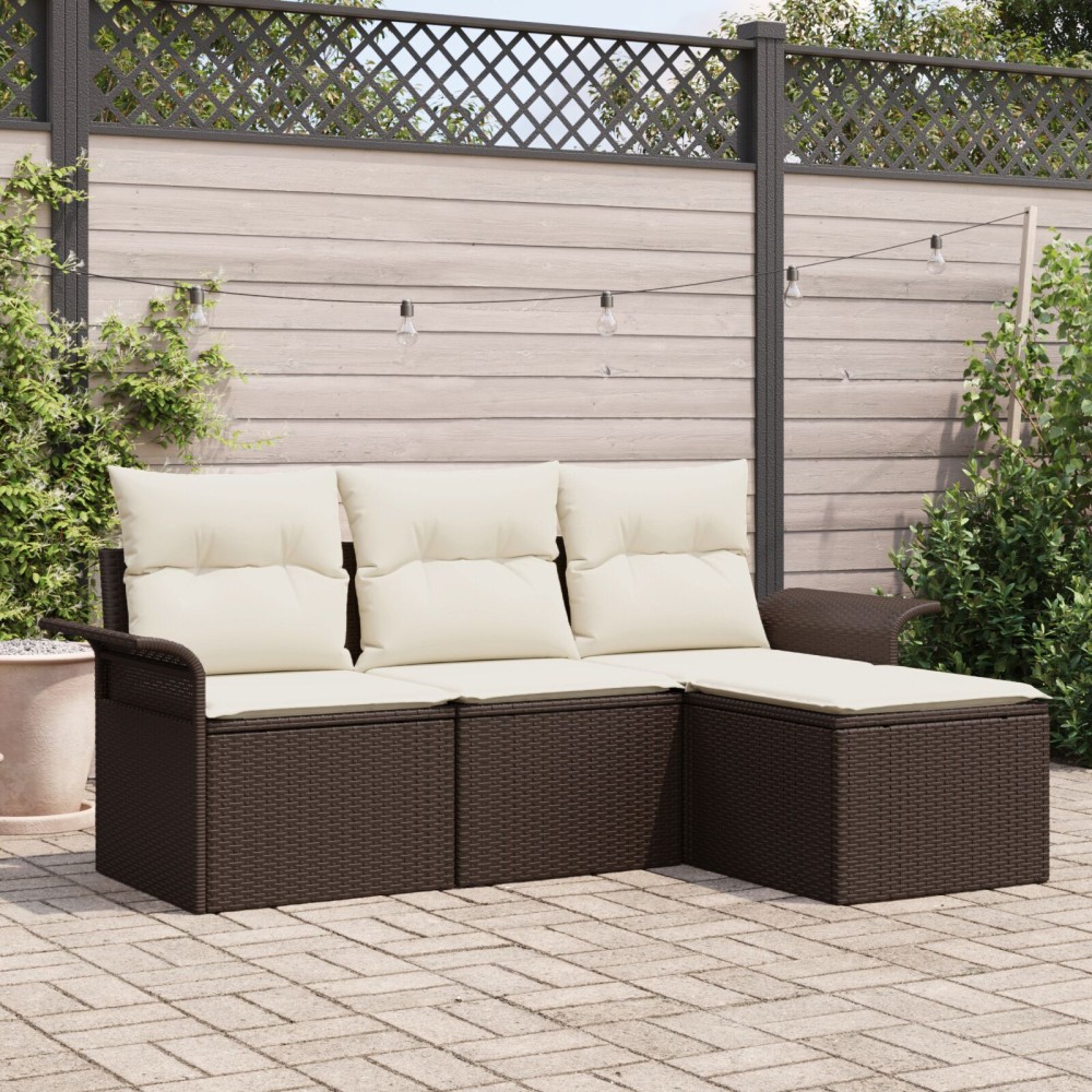 vidaXL Set de canapele pentru grădină 4 pcs Maro 55 x 55 x 37cm