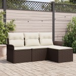 vidaXL Set de canapele pentru grădină 4 pcs Maro 55 x 55 x 37cm