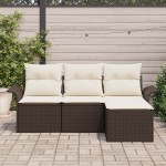 vidaXL Set de canapele pentru grădină 4 pcs Maro 55 x 55 x 37cm