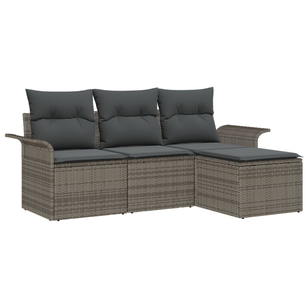vidaXL Set de canapele pentru grădină 4 pcs Gri 55 x 55 x 37cm