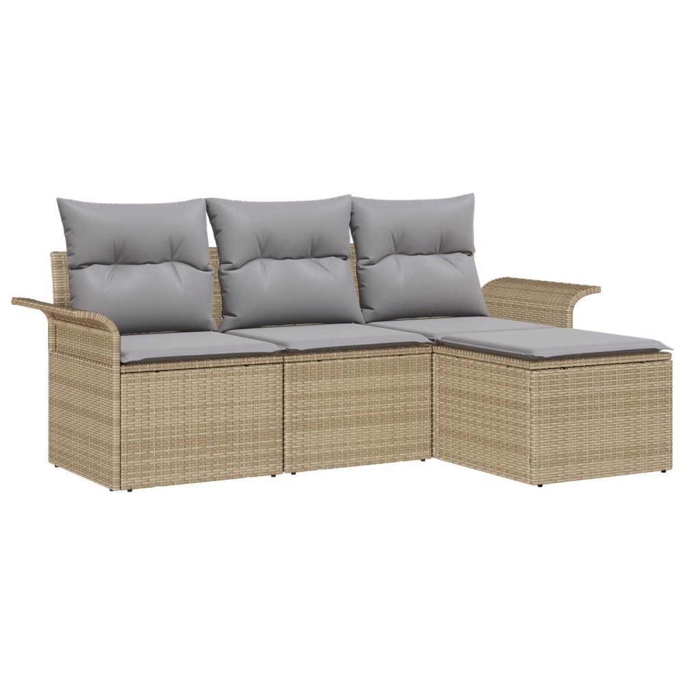 vidaXL Set de canapele pentru grădină 4 pcs Bej 55 x 55 x 37cm