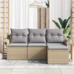 vidaXL Set de canapele pentru grădină 4 pcs Bej 55 x 55 x 37cm