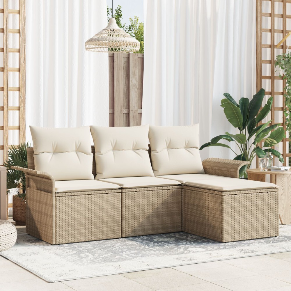 vidaXL Set de canapele pentru grădină 4 pcs Bej 55 x 55 x 37cm