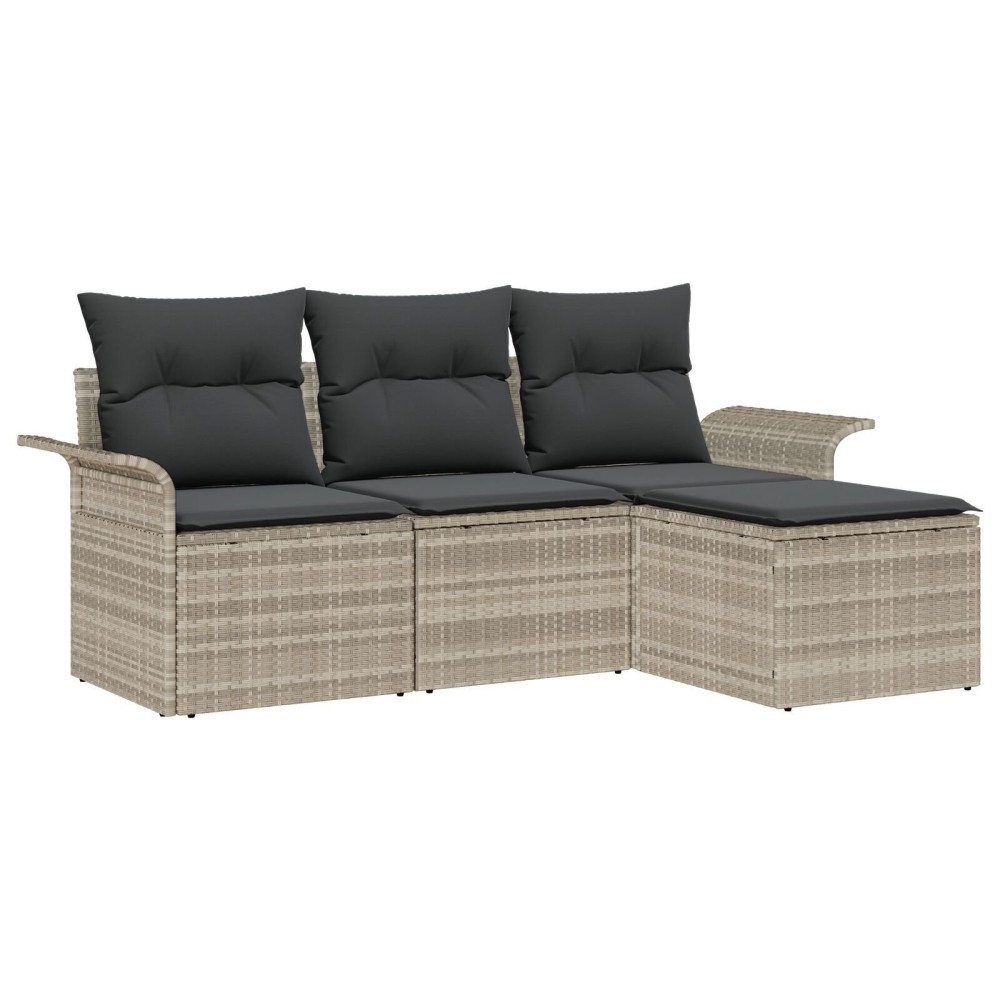 vidaXL Set de canapele pentru grădină 4 pcs Gri 55 x 55 x 37cm