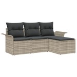 vidaXL Set de canapele pentru grădină 4 pcs Gri 55 x 55 x 37cm