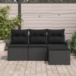 vidaXL Set de canapele pentru grădină 4 pcs Negru 55 x 55 x 37cm