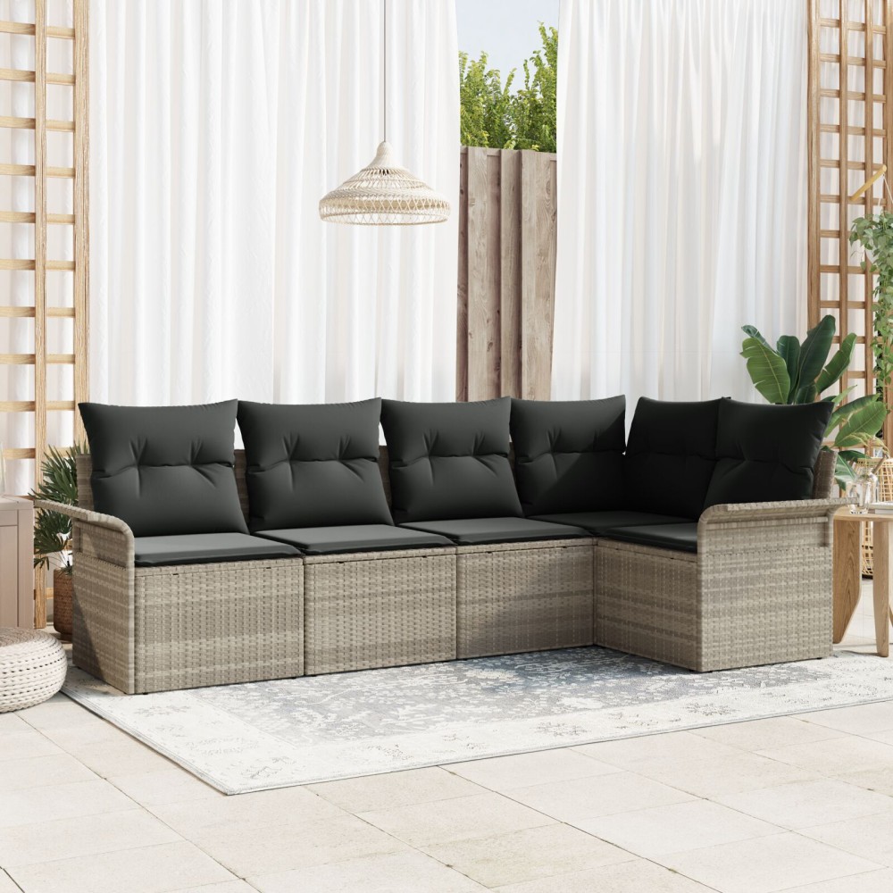 vidaXL Set de canapele pentru grădină 5 pcs 242.5 x 132.5 x 85 cm
