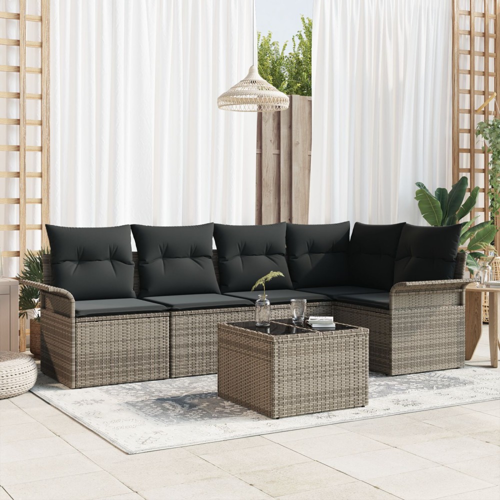 vidaXL Set de canapele pentru grădină 6 pcs 242.5 x 132.5 x 85 cm