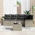 vidaXL Set de canapele pentru grădină 6 pcs Gri 55 x 55 x 37 cm