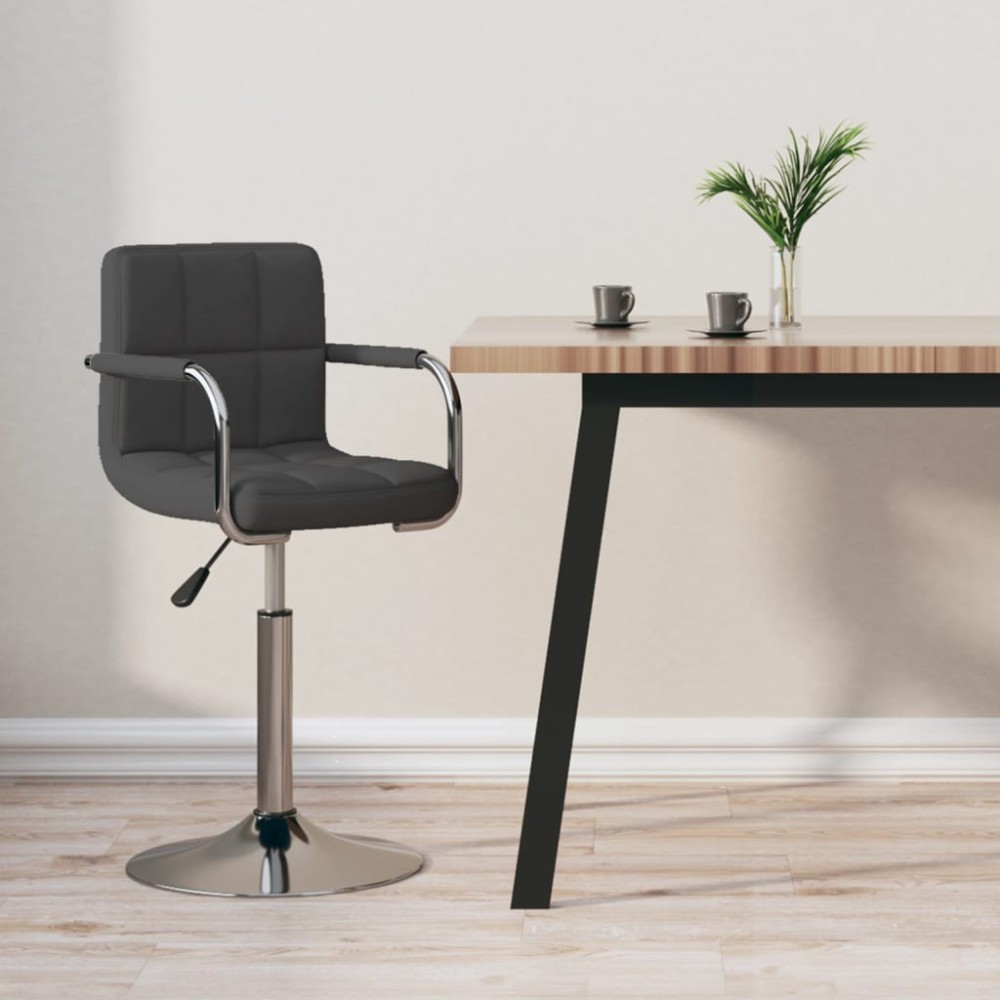 vidaXL Scaun de bar, gri închis, material textil