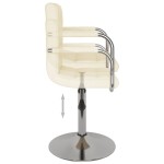 vidaXL Scaun de bar, crem, material textil vidaXL Scaun de bar, crem, material textil