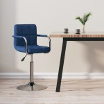 vidaXL Scaun de bar, albastru, material textil vidaXL Scaun de bar, albastru, material textil