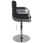 vidaXL Scaun de bar, negru, material textil vidaXL Scaun de bar, negru, material textil