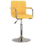 vidaXL Scaun de bar, galben, material textil vidaXL Scaun de bar, galben, material textil
