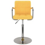 vidaXL Scaun de bar, galben, material textil vidaXL Scaun de bar, galben, material textil