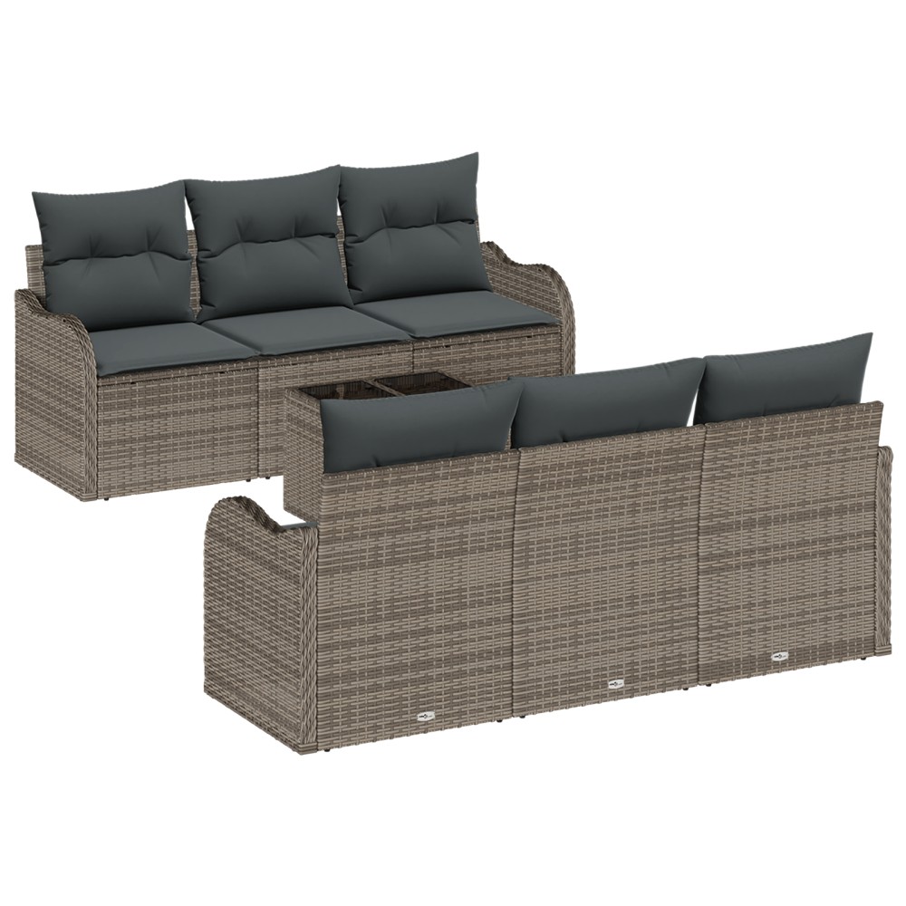 vidaXL Set de canapele pentru grădină 7 pcs Gri 55 x 55 x 37 cm