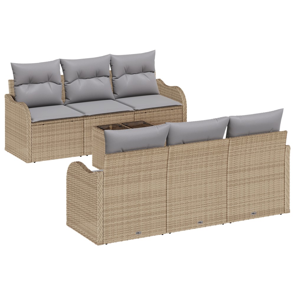 vidaXL Set de canapele pentru grădină 7 pcs Bej 55 x 55 x 37 cm