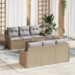 vidaXL Set de canapele pentru grădină 7 pcs Bej 55 x 55 x 37 cm
