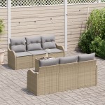 vidaXL Set de canapele pentru grădină 7 pcs Bej 55 x 55 x 37 cm