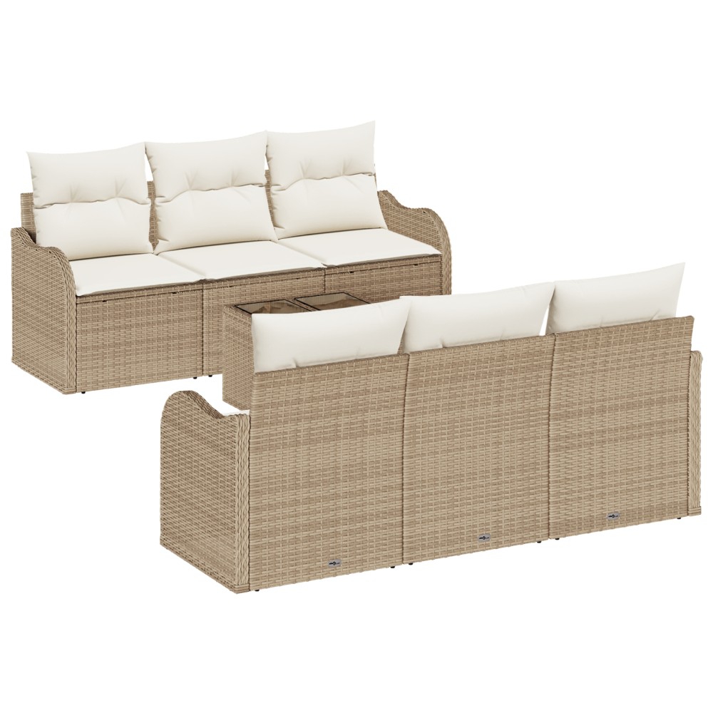 vidaXL Set de canapele pentru grădină 7 pcs Bej 55 x 55 x 37 cm