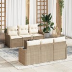 vidaXL Set de canapele pentru grădină 7 pcs Bej 55 x 55 x 37 cm