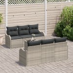 vidaXL Set de canapele pentru grădină cu pernă 7 pcs Gri deschis vidaXL Set de canapele pentru grădină cu pernă 7 pcs Gri deschis