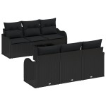 vidaXL Set de canapele pentru grădină 7 pcs Negru 55 x 55 x 37 cm